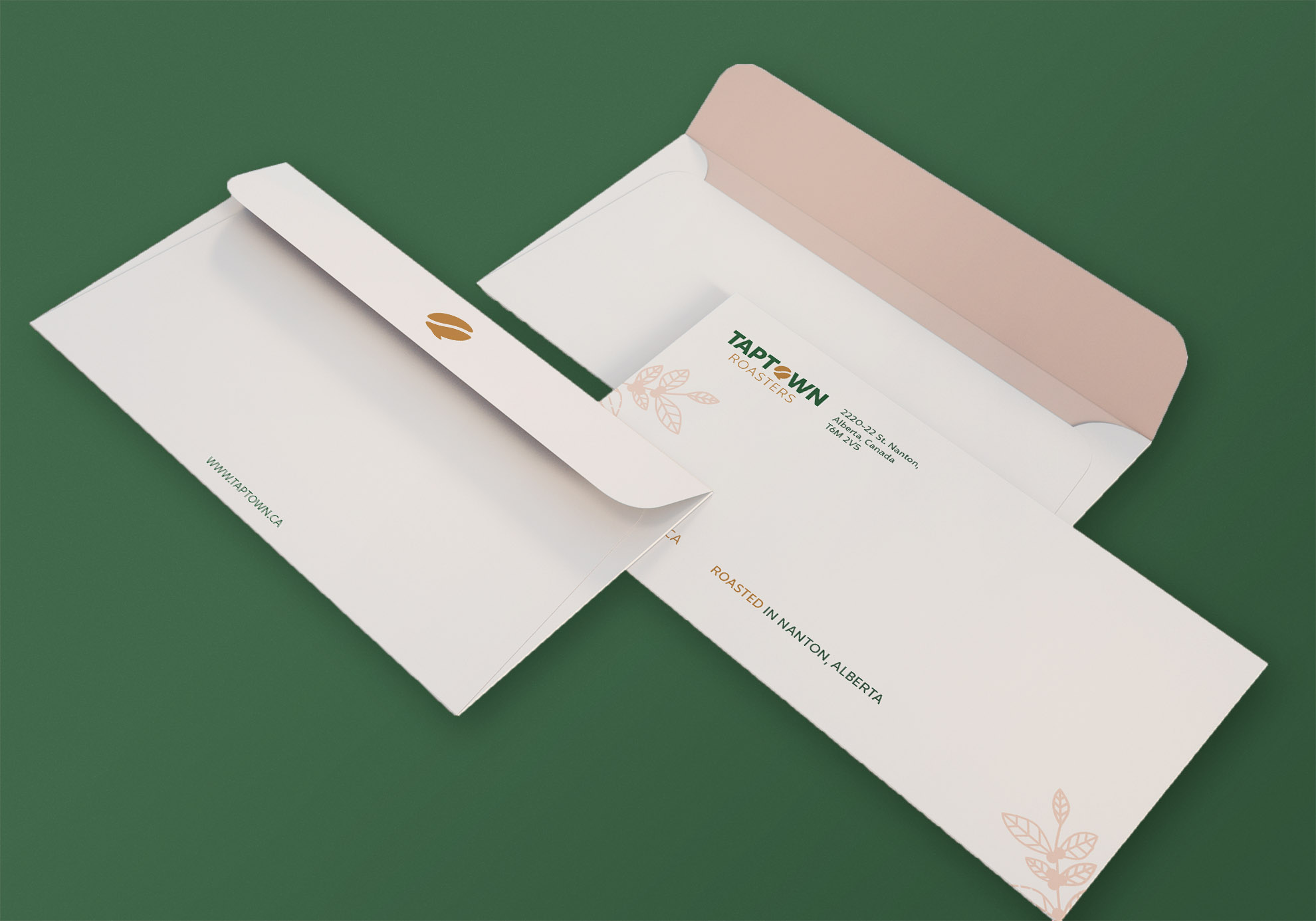 Clean White Office Envelope Mockup Pink Background
