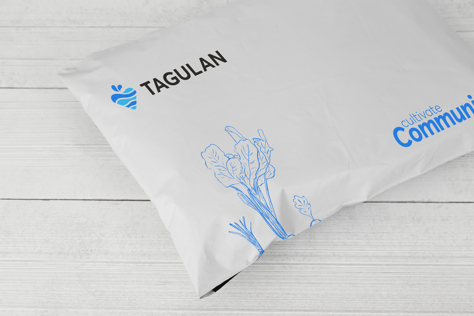 Blank white plastic bag packaging mockup template for your design.